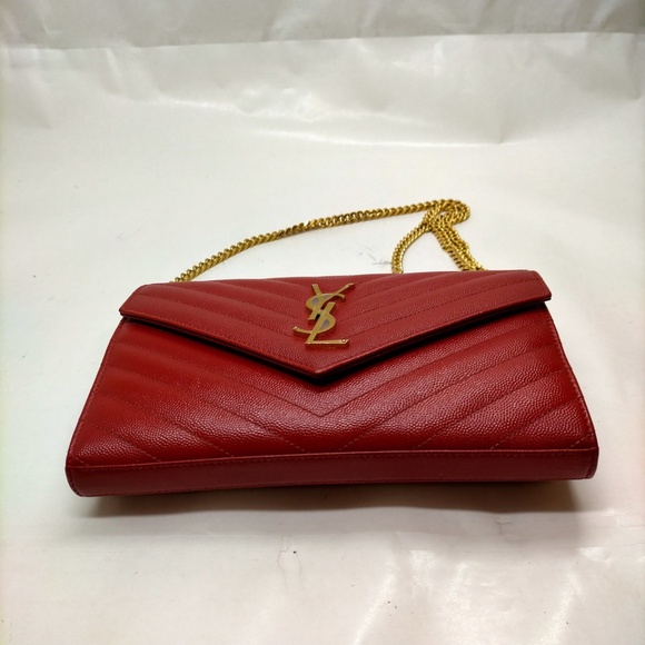 SAINT LAURENT - Shoulder Bag Red Leather R1.097 - Picture 3 of 7